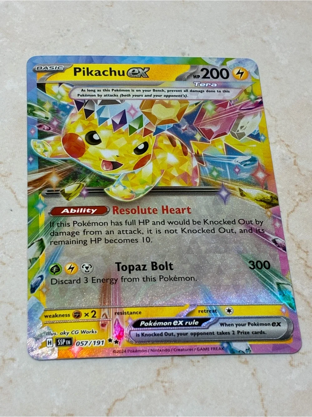 Pikachu EX Double Rate Holo Pokemon Card - 057/191
